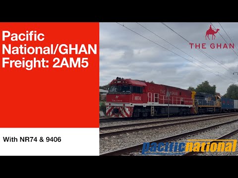 Pacific National/GHAN freight at Hawker St: 2AM5 with NR74 & 9406