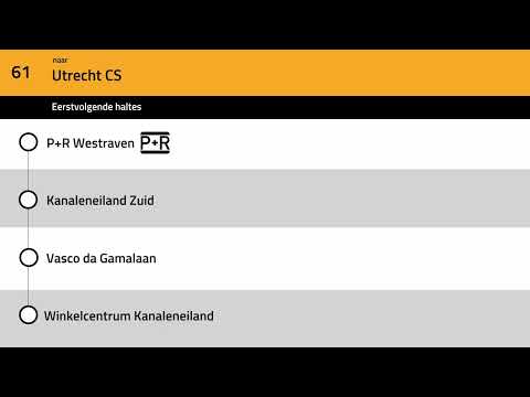 Omroepen Lijn 61 U-OV Utrecht: IJsselstein Zuid -  Utrecht Centraal Jaarbeursplein