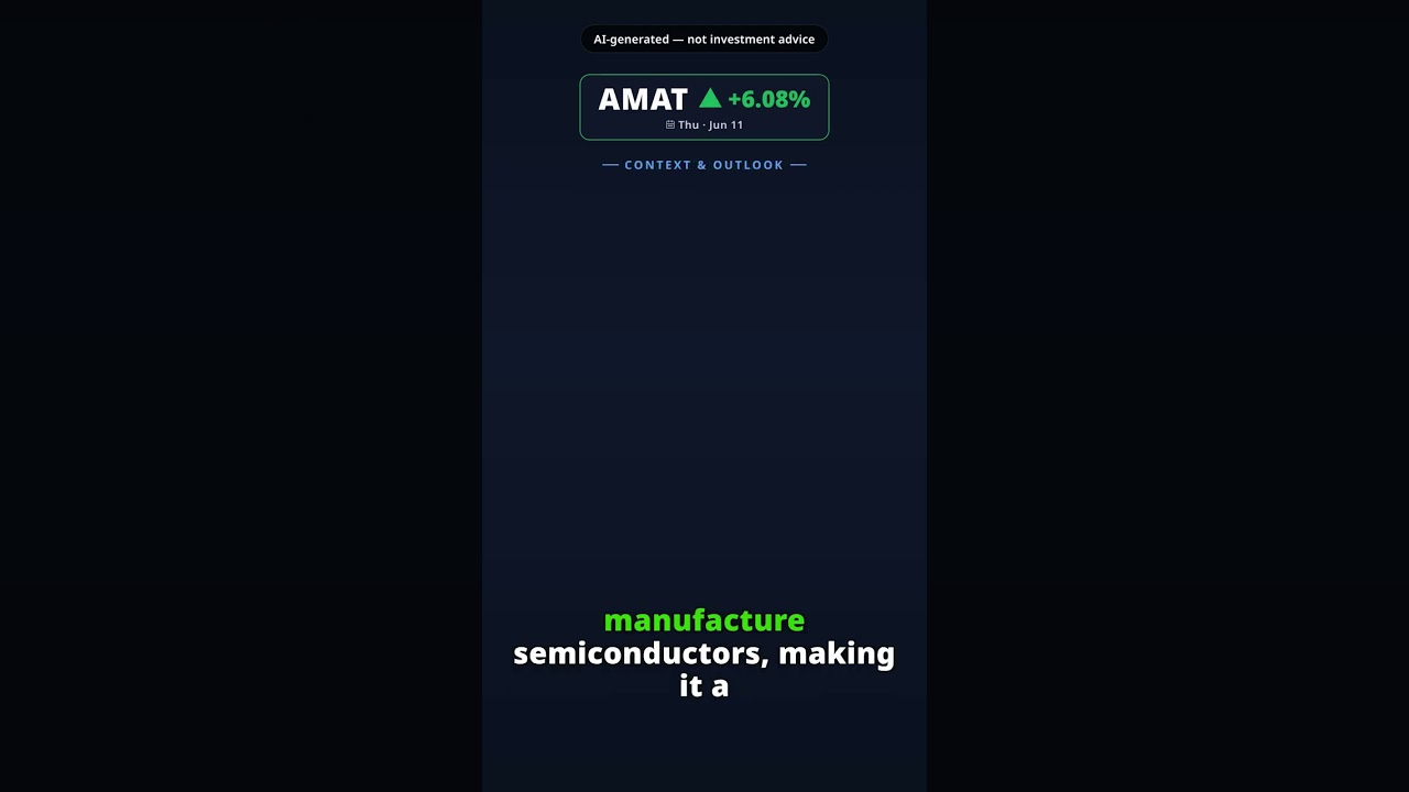 Why Is Applied Materials Stock Spiking Today? AMAT +6.08% (Jun 11) — Growth Inflection Signal