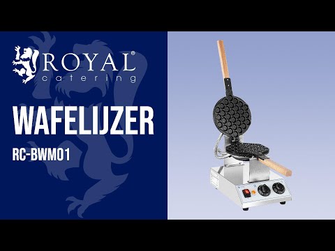 Video - Wafelijzer - 1,415 W - Royal Catering - 50-250 ° C - Timer: 0 - 5 min