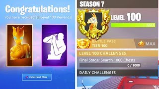 The New LEVEL 100 REWARDS in SEASON 7! SECRET REWARDS UNLOCKED in Fortnite! (Fortnite Battle Royale)