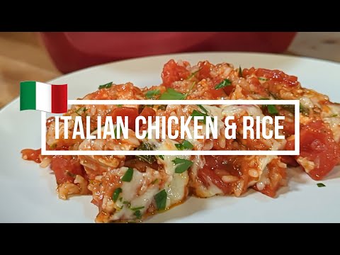 5 minutes of prep, and dinner is ready in 45 minutes!! Low Effort Italian Chicken & Rice in one dish