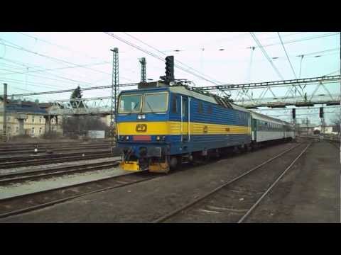 Příjezd a odjezd vlaku Sp 1694 (ČD 363.061) - Chomutov, 8. 4. 2013