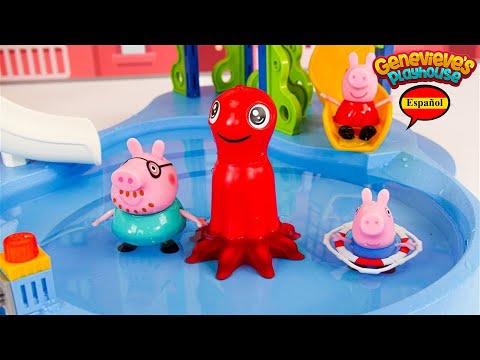 🔴¡Aprende los Palabras con Nueva Piscina de Peppa Pig!🔴 ¡Video para Niños!