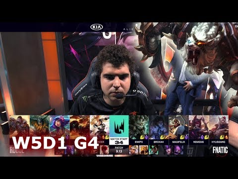 Rogue vs Fnatic | Week 5 Day 1 S9 LEC Summer 2019 | RGE vs FNC W5D1