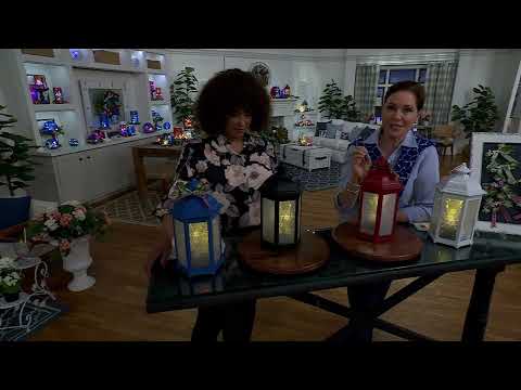 15" In/Outdoor Starscape Glass and Metal Lantern by Valerie on QVC