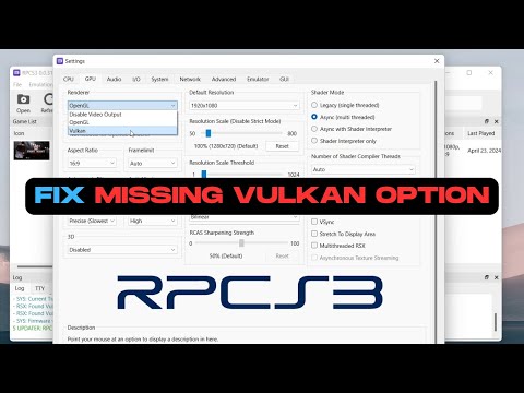 Fix No VULKAN Option in RPCS3 (Fastest Guide)