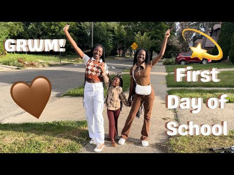 GRWM First Day of School: Junior, Freshman, and 1st grade!! (+ Vlog)