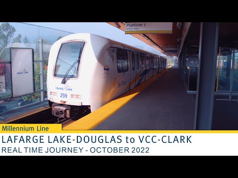 🚇 TransLink SkyTrain - Real Time Journey - Millennium Line - Lafarge Lake-Douglas to VCC-Clark