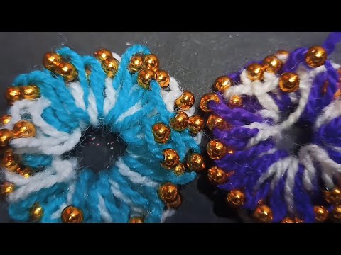 Hand Embroidery Amazing Trick - Easy Woolen Flower Making Ideas with Pencil - DIY Wool#Merry Craft