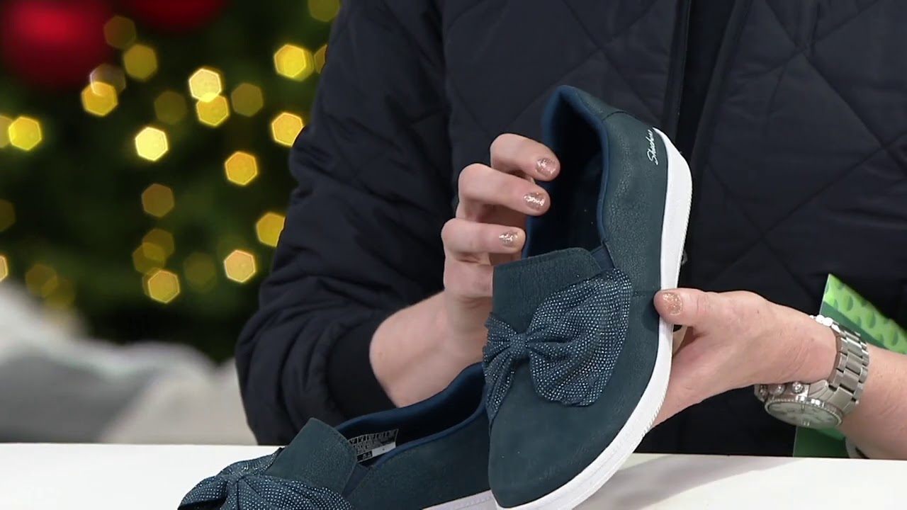 Skechers Microleather Slip-On Shoes w/ Bow - Madison Ave on QVC
