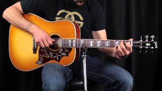 Video thumbnail for Gibson Custom Hummingbird Honey Burst Review by Acoustic Letter
