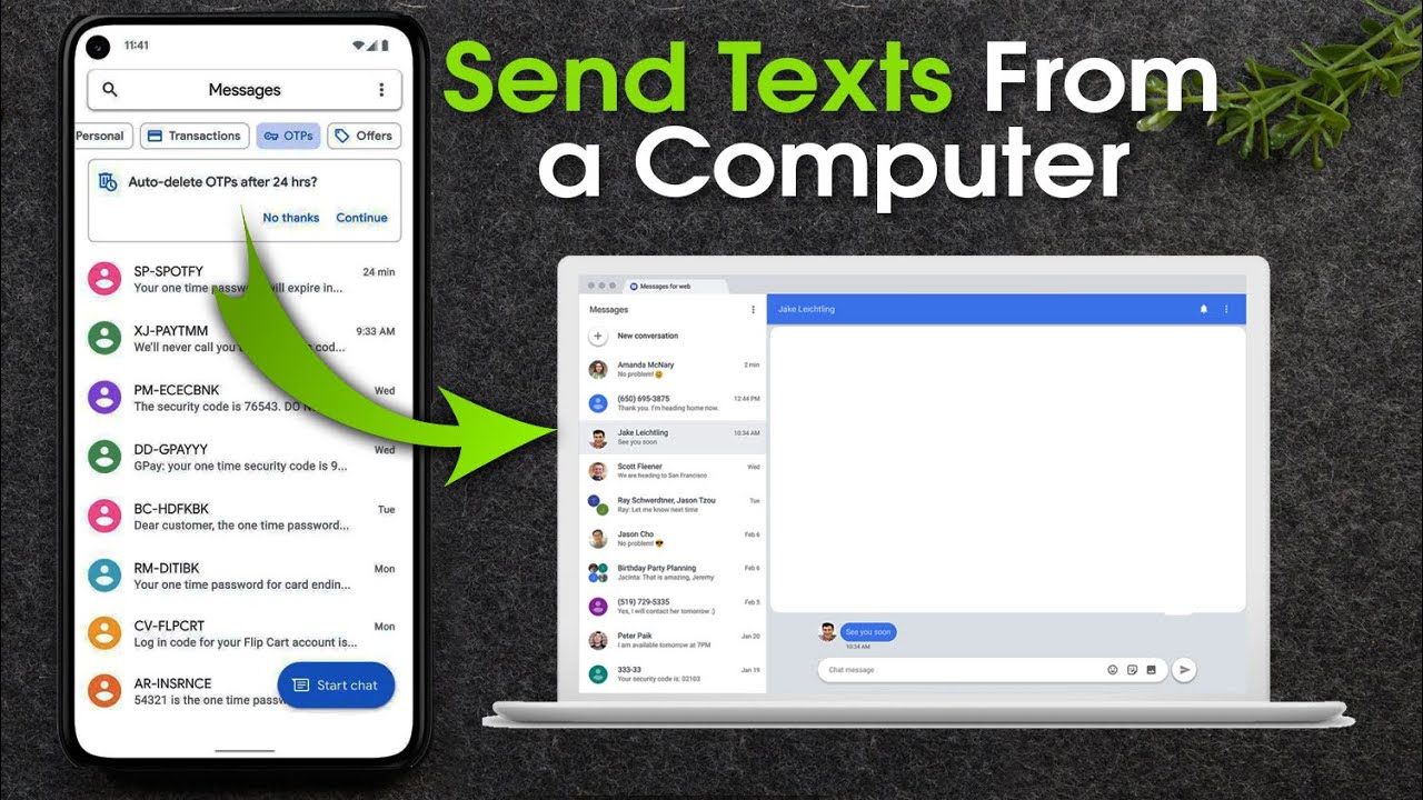 How to receive text messages on my PC with my cell phone number?