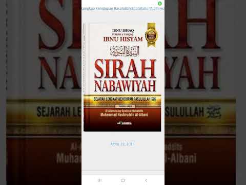 SIRAH NABAWIYYAH IBNU HISYAM (KE-24 MULIAN NASAB AYAH IBU RASULULLAH SHALLALLAHU 'ALAYHI WASALLAM)