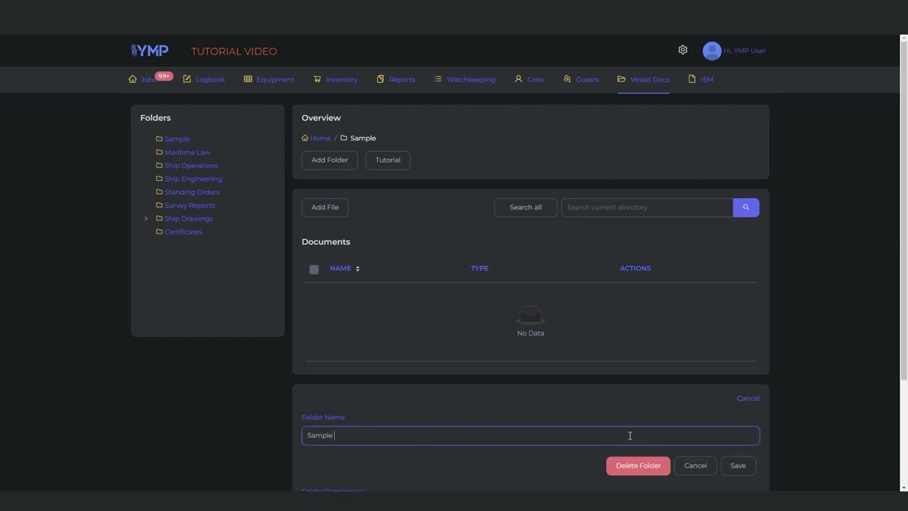 YMP Tutorials - Vessel Documents