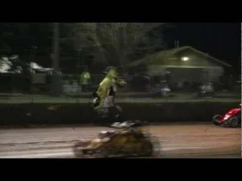 AWSR Paul Robilliard Wingless Sprint Crash - Hamilton Speedway