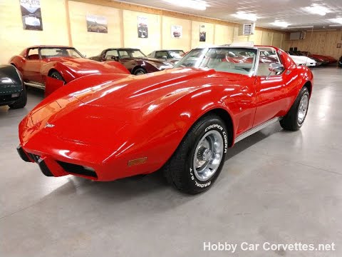 1977 Red Corvette 4spd White Interior Video