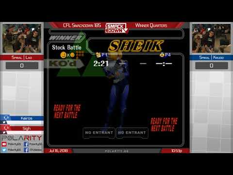 CFL Smackdown 185 Melee - SC Lad (Fox) vs SC Krudo (Sheik) - Winners Quarters