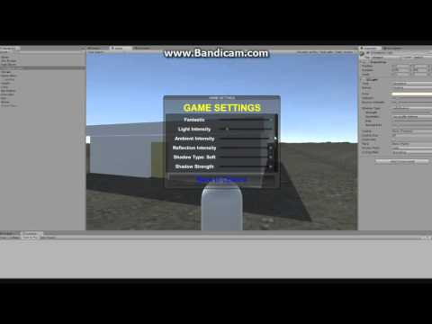 Unity 5 Part 5 Add Game Settings to Start/Pause Menu - Graphics and Audio