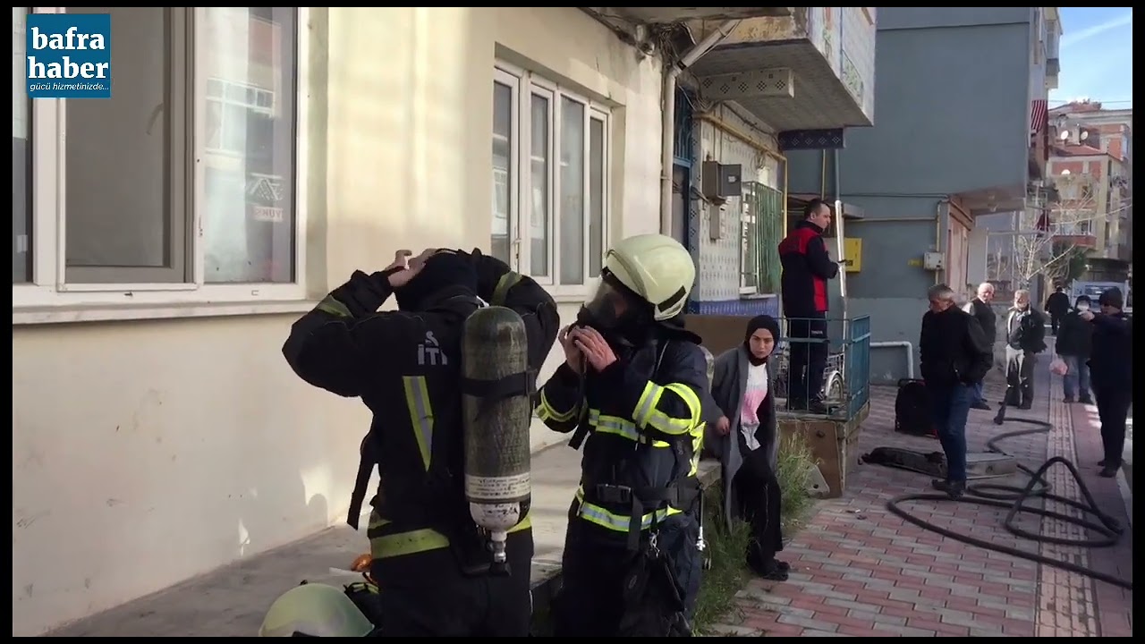 Bafra’da 6 Yaşındaki Çocuk Yangından Kaçarak Kurtuldu