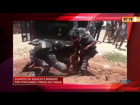 Suspeito de assalto eÌ rendido por civis e preso pela poliÌcia em Timon 23 09 2020