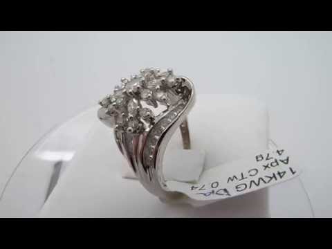 14kWG 0.74CTW Diamond Cluster Ring Sz 7.25 eBay #161366085464
