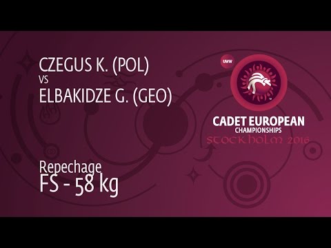 Repechage FS - 58 kg: G. ELBAKIDZE (GEO) df. K. CZEGUS (POL), 6-4