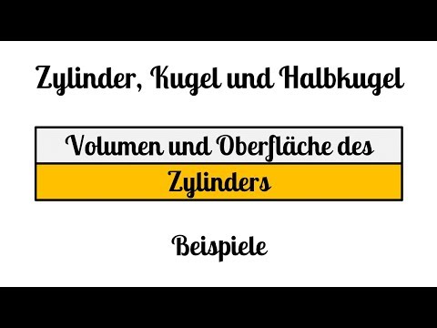2 Cylinder, sphere and hemisphere - Volume and surface area of ​​a cylinder - Examples