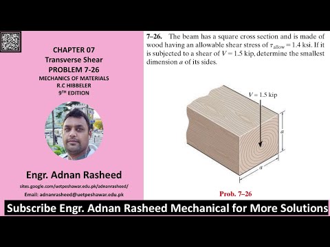 7-26 Determine the smallest dimension a of its sides | Mechanics of Materials RC Hibbeler