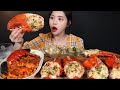 SUB Butter Grilled Giant Lobster Spicy Seafood Pasta MUKBANG ASMR Eating Sounds