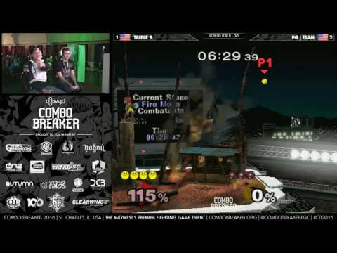 PG  ESAM with the Samus extended grappler that ended a taunting Kirby Triple R at Combo Breaker #CB2