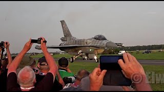 Radom Air Show  F-16 Tiger Demo Team Poland  Dropping Flares!