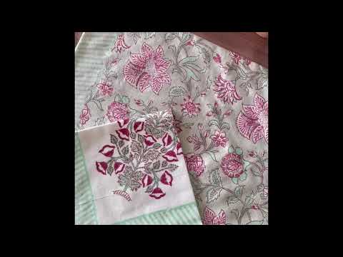 Manufacturing of cotton hand block printed Placemat and napkin and runner set