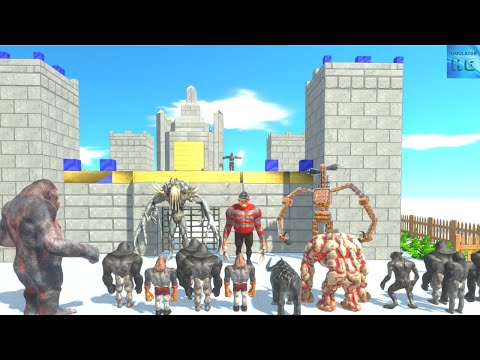 Primates + Fantasy + Infernals ATTACK Scourge Castle + Freddy Krueger + Siren Head + Vader - ARBS