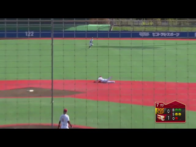 【ファーム】E西巻 ジャンピングキャッチからの見事な送球でファインプレー‼ 2019/4/28 E-G(ファーム)