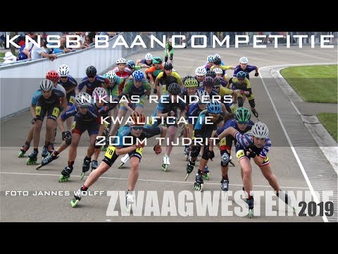 Niklas Reinders kwalificatie 200m tijdrit KNSB Baancompetitie Zwaagwesteinde 2019