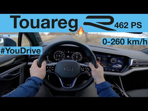 Volkswagen Touareg R (462 PS) POV Test Drive + Acceleration 0-260 km/h