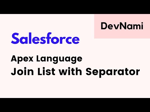Salesforce Developer How to Join list with Separator in Apex