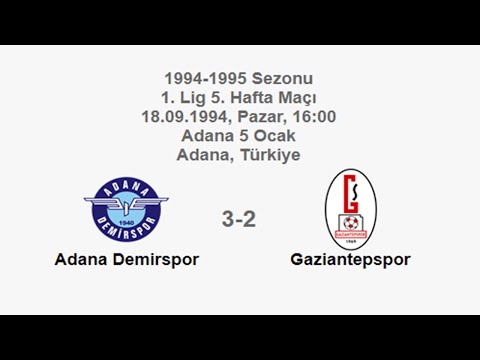 Adana Demirspor 3-2 Gaziantepspor [HD] 18.09.1994 - 1994-1995 Turkish 1st League Matchday 5