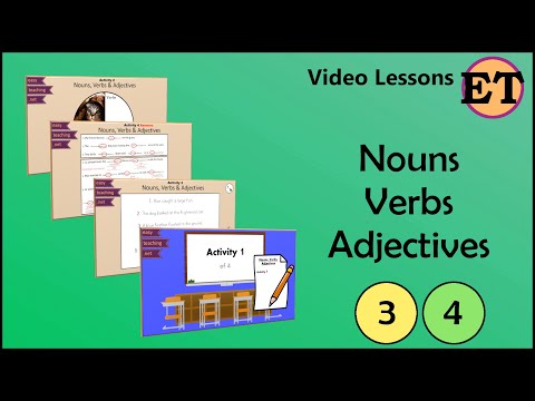 Nouns Verbs & Adjectives | Video Lessons | EasyTeaching