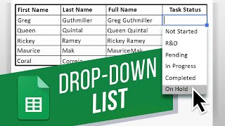 How to Create a Drop-Down List in Google Sheets | Create an In-Cell Drop-Down List | Drop-Down Menu