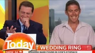 Farmers 'cow sucking' joke has TV hosts in stitches. Funniest thing on TV. video