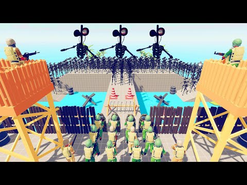 Sirenhead 100 Units vs Army - Totally Accurate Battle Simulator TABS