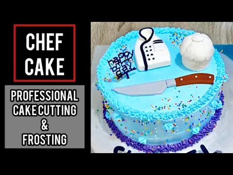 Professional Cake Cutting And Frosting | Chef Theme Cake | Cake Decor Ideas | Samia's Kitchen