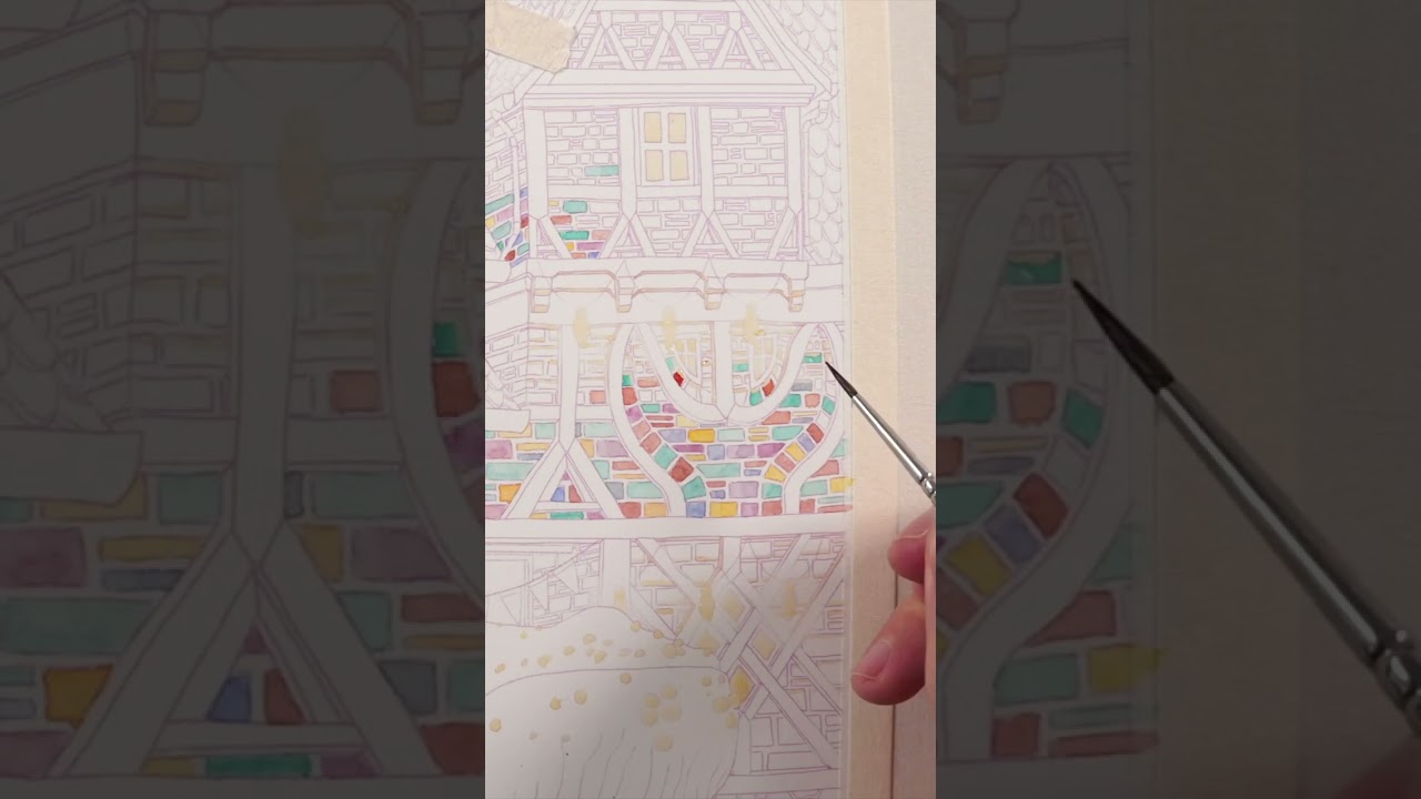 30 Seconds of Painting Watercolor Bricks 🧱