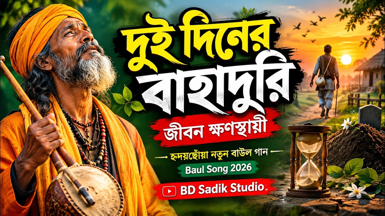 দুই দিনের বাহাদুরি | জীবন ক্ষণস্থায়ী | হৃদয়ছোঁয়া নতুন বাউল গান | Baul Song 2026 | BD Sadik Studio