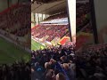 Scenes in the away end at Aberdeen yesterday when Rangers took the lead.