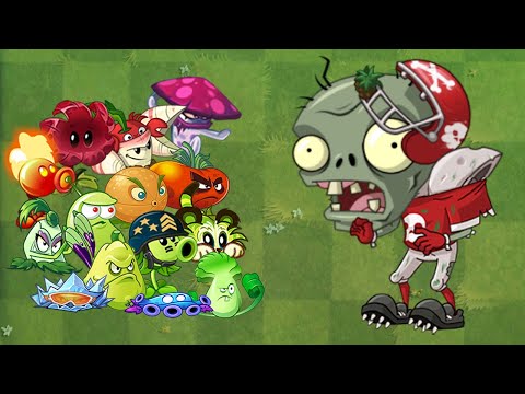 Every Plant Max Level With 1 Power Up Vs 10 Big Head All Star Level 10   - Who Will Win? - PvZ2