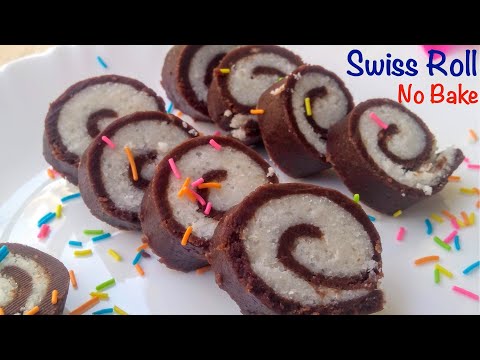 No Bake Swiss Roll Recipe | Chocolate Swiss roll Recipe | Holi Special, No Fire Recipe