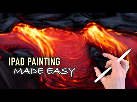 Ipad painting tutorial - lava flow art in easy steps on procreate